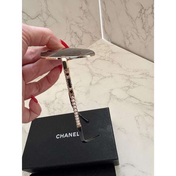 Chanel Women\'s Hexagonal Sunglasses with Pearl embellishments